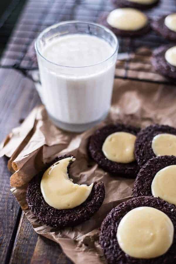 Chewy, dreamy, sprinkly chocolate cookies + creamy, smooth cheesecake filling = Chocolate Cheesecake Cookies, a.k.a. your new favorite way to eat cheesecake.