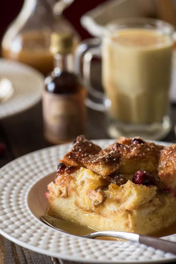 Eggnog Bread Pudding with Warm Whiskey Sauce • The Crumby Kitchen