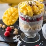 Go healthy with the most surprising dessert! This vegan, paleo, gluten-free Coconut Mango Chia Pudding Parfait is super simple to throw together and will satisfy even the biggest sweet tooth!