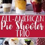Celebrate your Independence - from plates! This tasty All-American Pie Shooter Trio has all your favorite patriotic flavors covered - apple streusel, blueberry cheesecake, and classic cherry. And the best part? All you need is a spoon to enjoy them, making them perfect for every summer party!