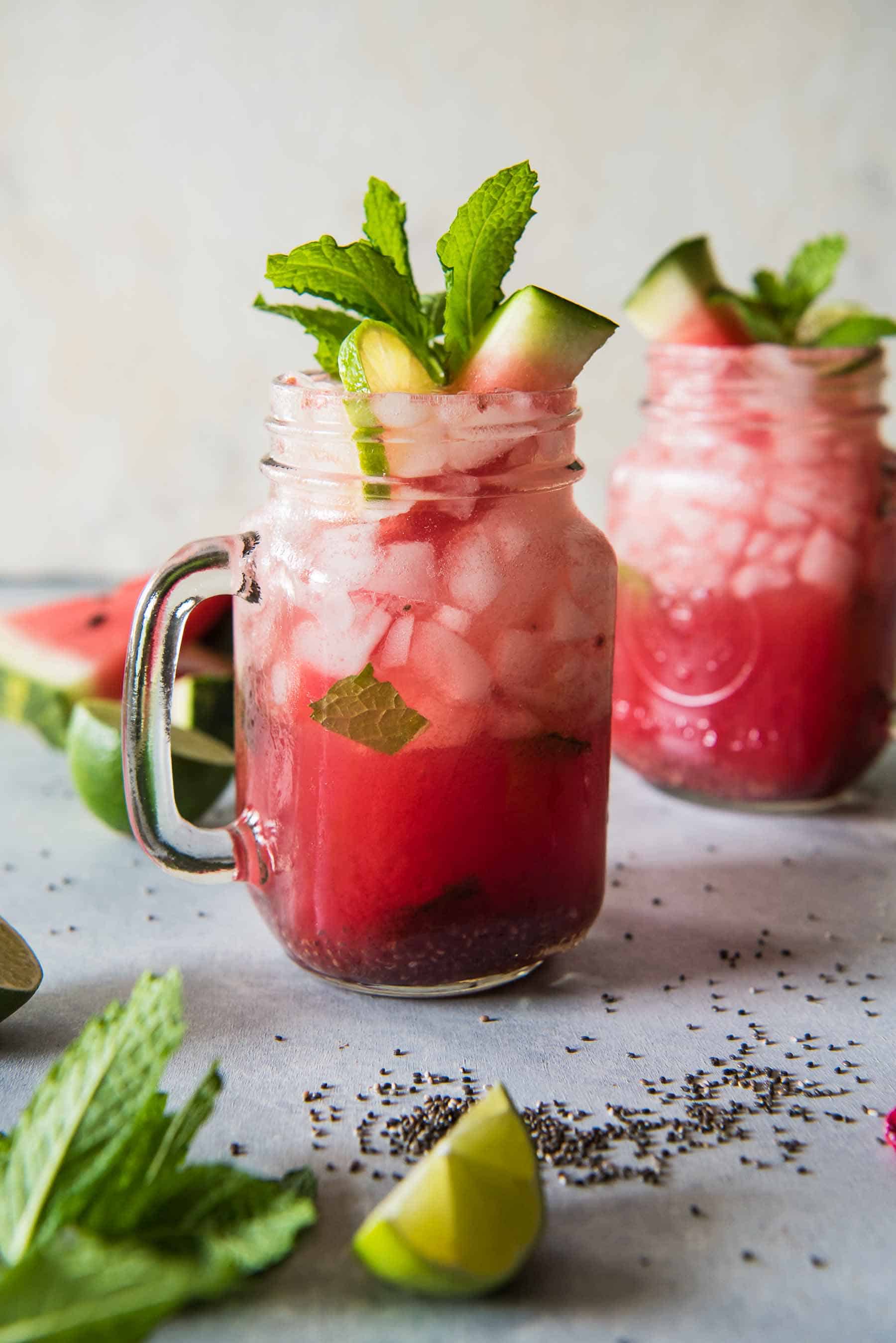 Fresh ingredients are the way to go to make the perfect summer cocktail - the Watermelon Mojito! This fruity twist on the classic Cuban mojito will make you feel like you're lounging beneath the palms no matter where you are!
