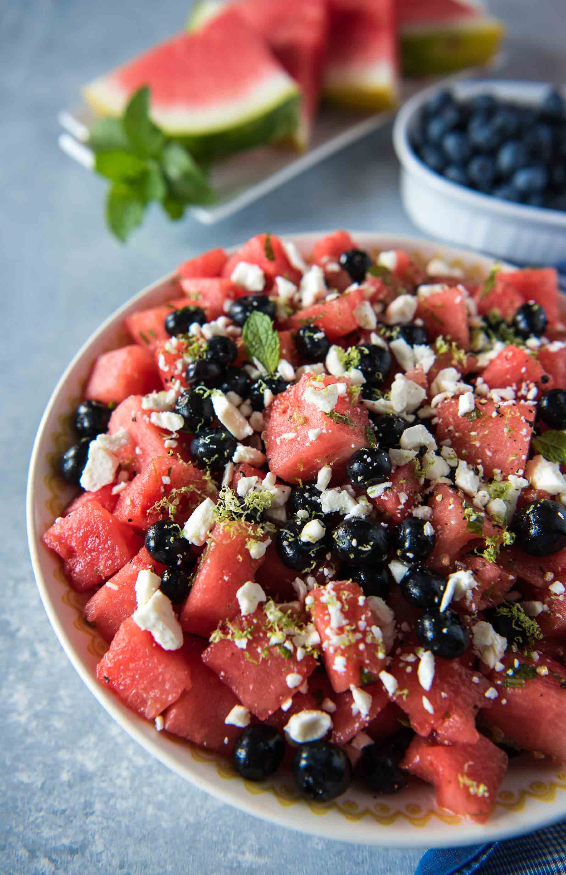 Blueberry Watermelon Salad • The Crumby Kitchen