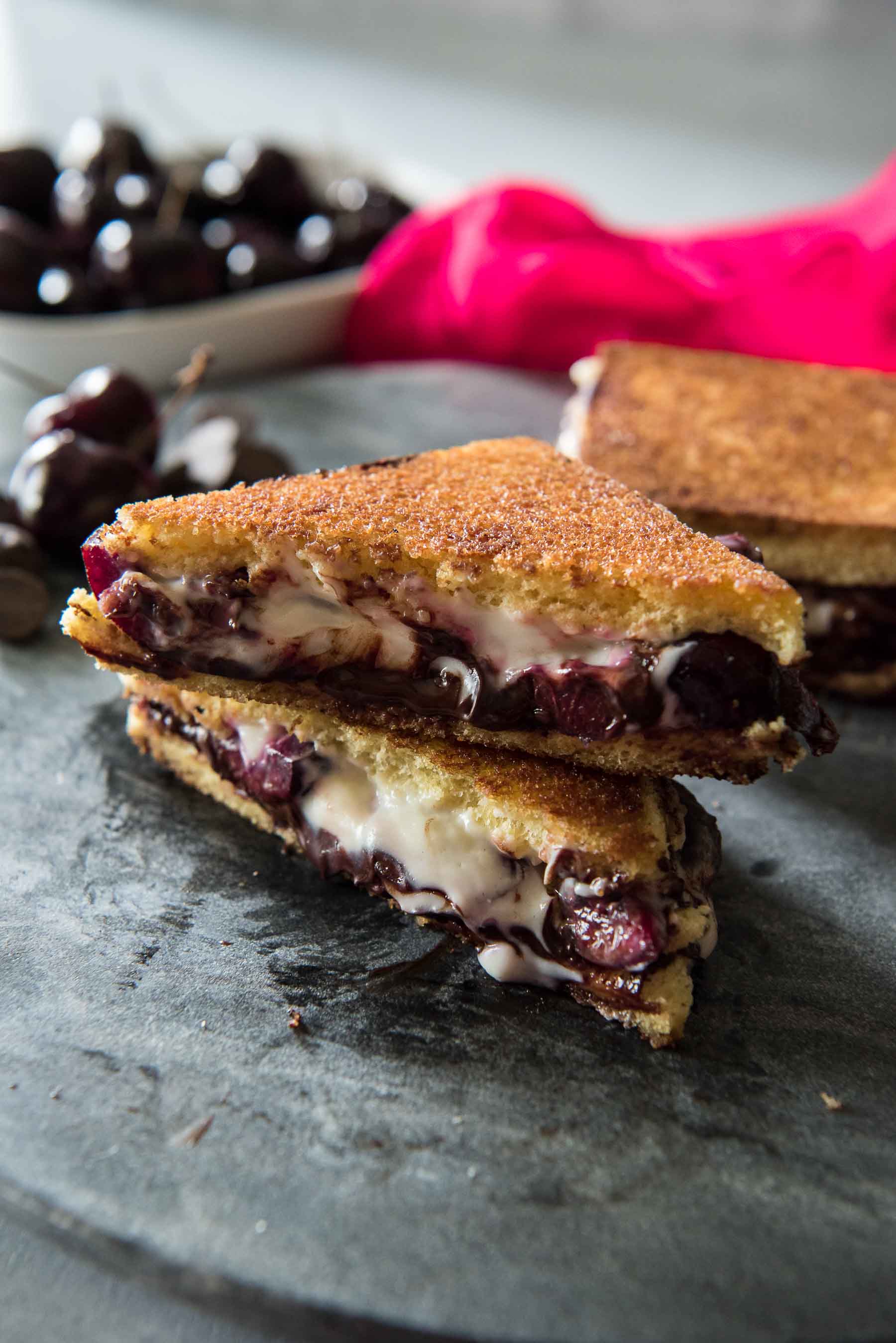 Dark Chocolate Cherry Dessert Grilled Cheese • The Crumby Kitchen