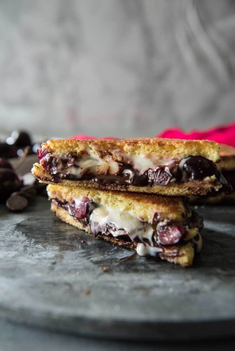 Dark Chocolate Cherry Dessert Grilled Cheese • The Crumby Kitchen