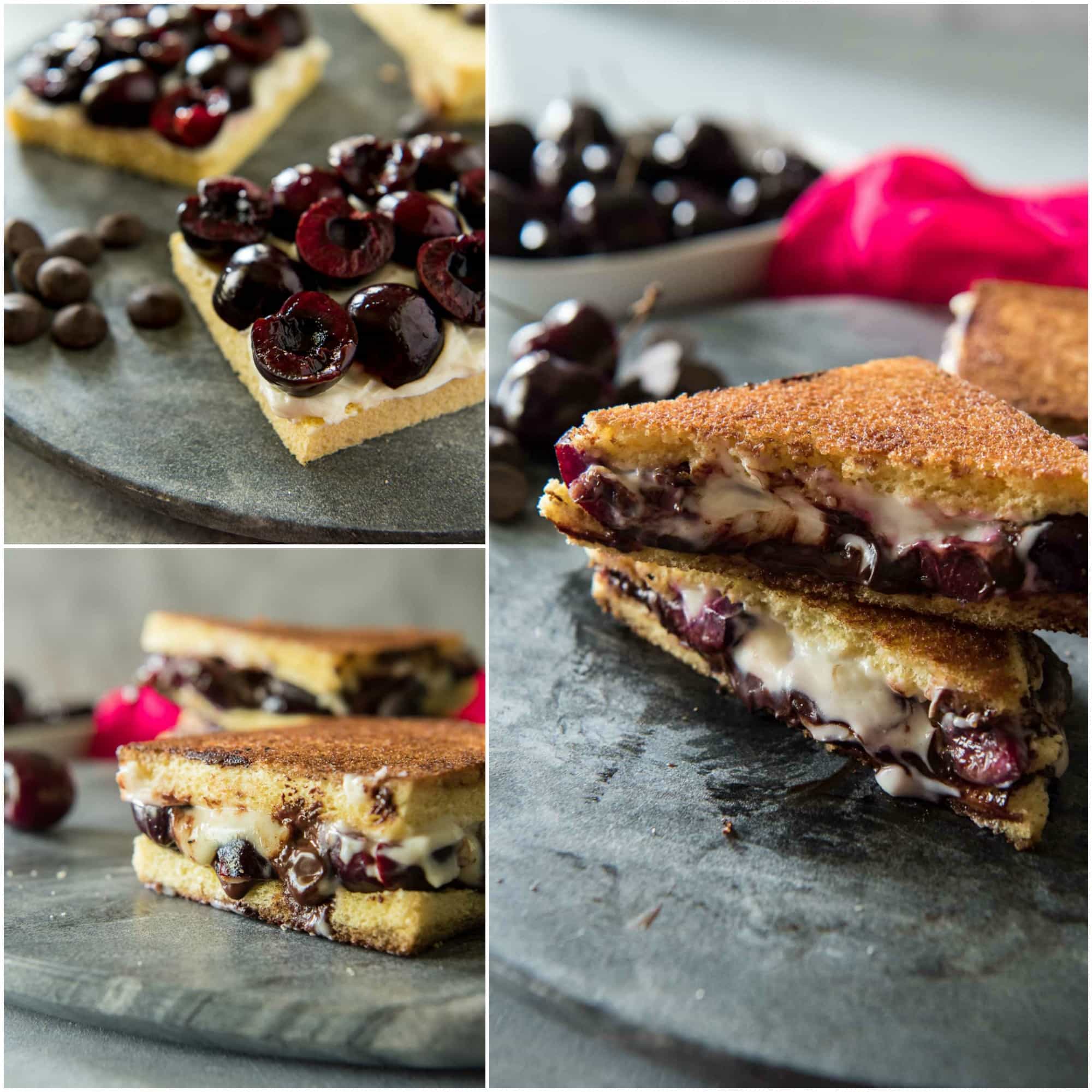 Dark Chocolate Cherry Dessert Grilled Cheese • The Crumby Kitchen