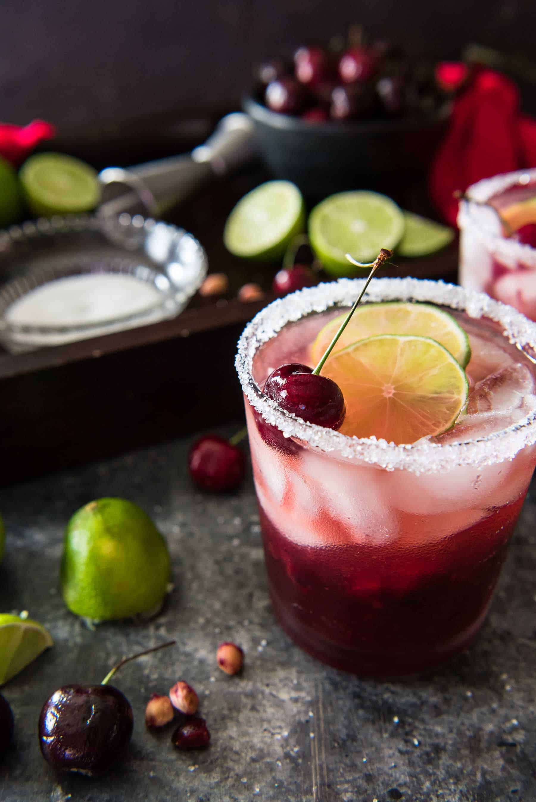 Fresh Cherry Margaritas • The Crumby Kitchen