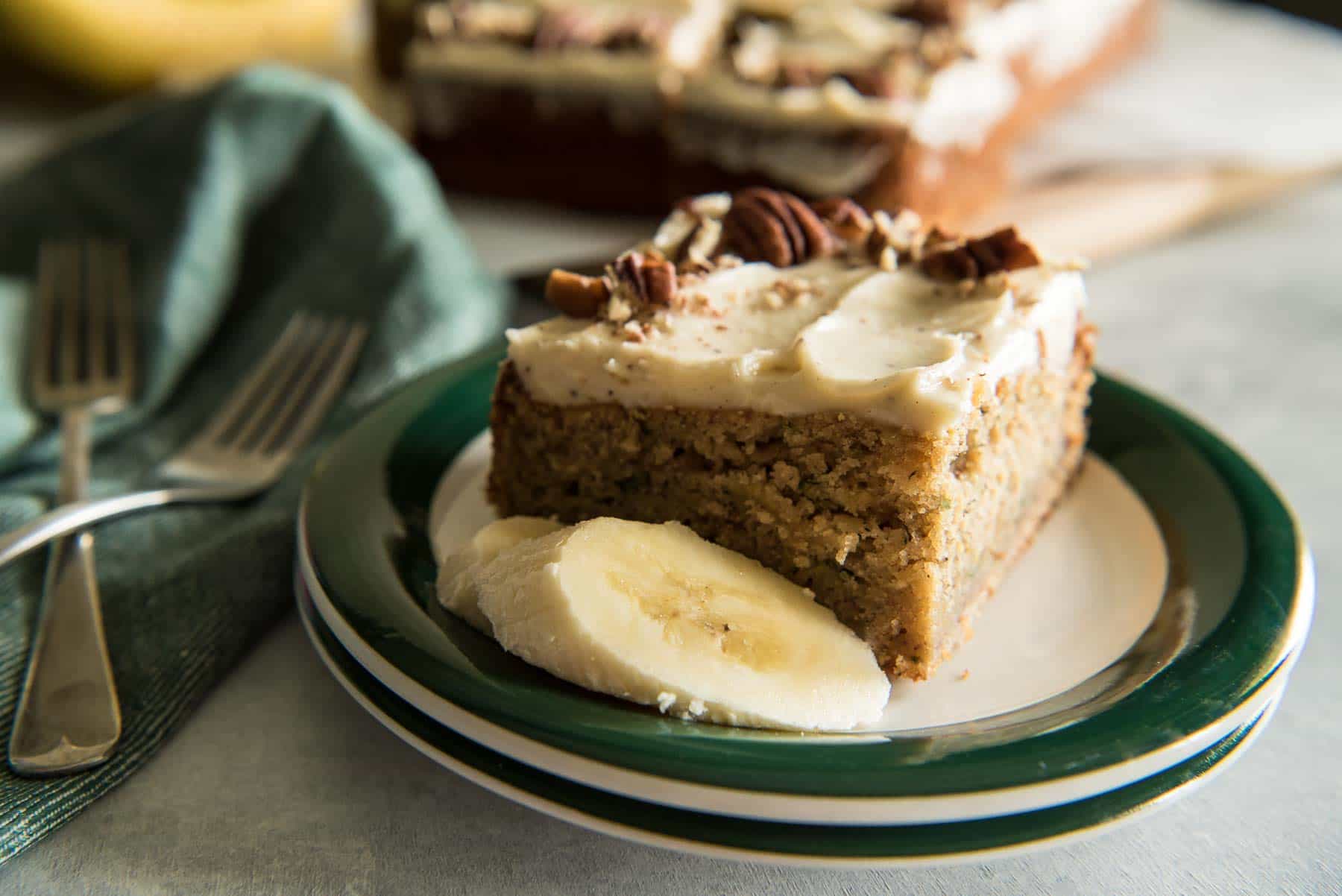Bridging the gap between summer and fall, this Chai-Spiced Banana Zucchini Cake is ridiculously moist and full of flavor. Don't skimp on the brown butter cream cheese icing - it will be your new fave!