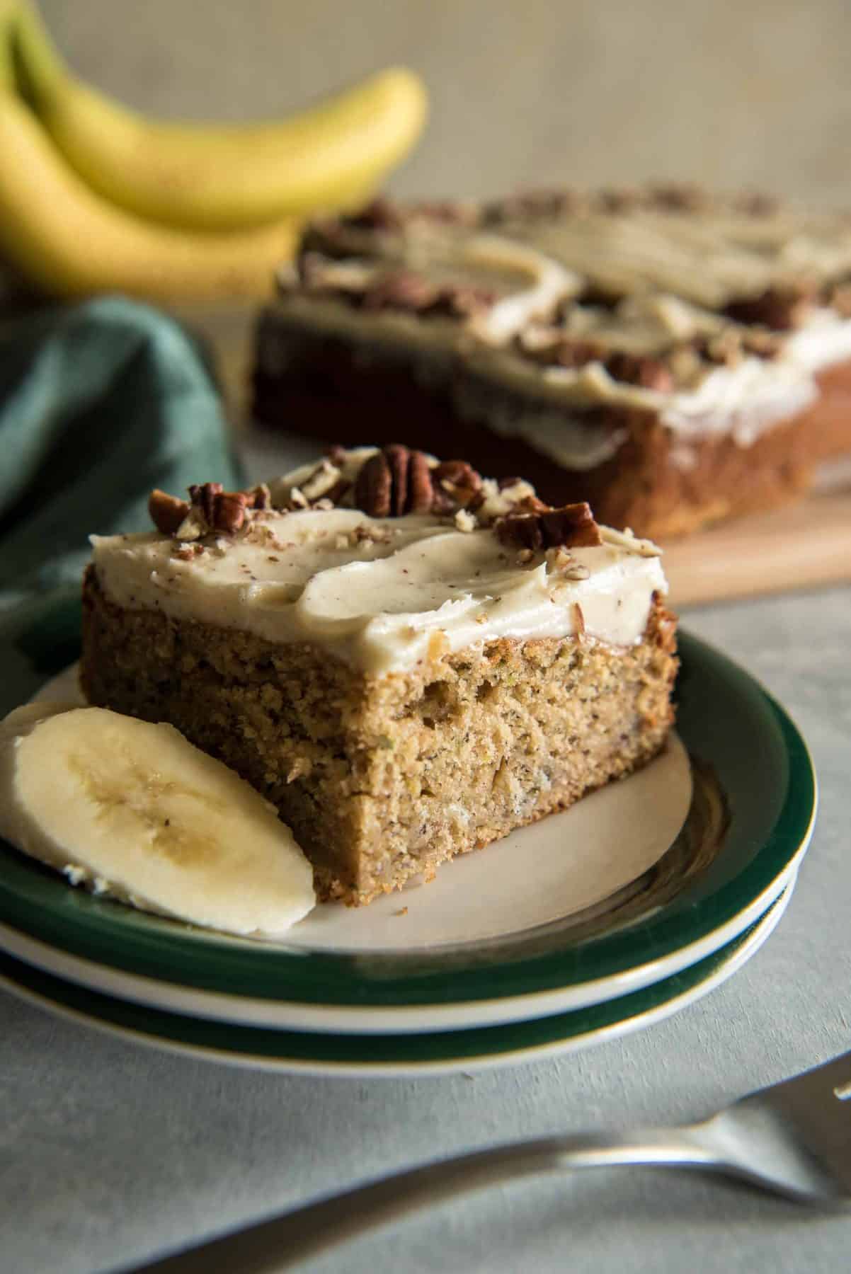 ChaiSpiced Banana Zucchini Cake with Brown Butter Cream Cheese • The Crumby Kitchen