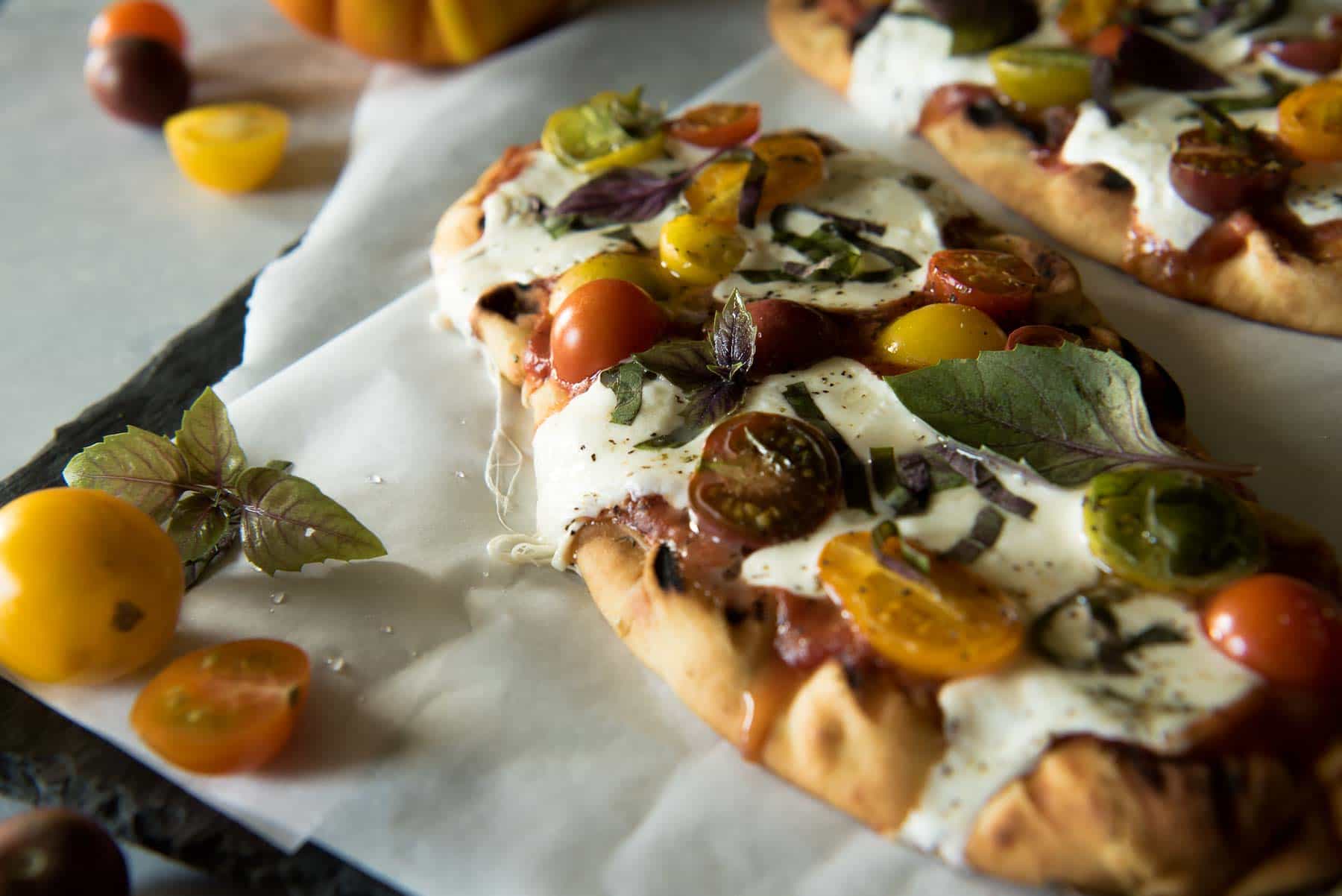 Grilled Margherita Flatbread • The Crumby Kitchen