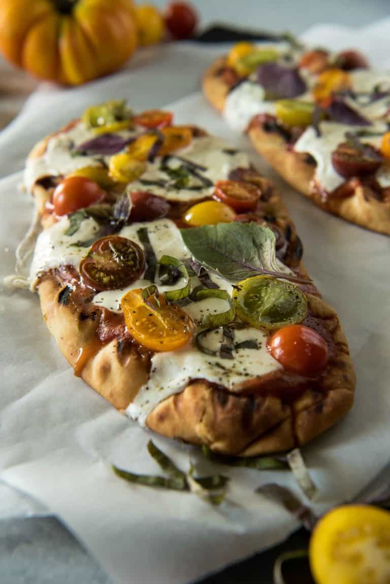 Grilled Margherita Flatbread • The Crumby Kitchen