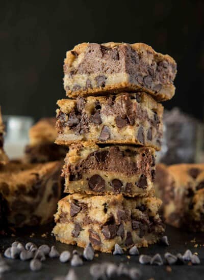 Not a cookie, not a brownie: these Nutella Chocolate Chip Cookie Dough Bars are the softest, chewiest, gooey-est best of both worlds!