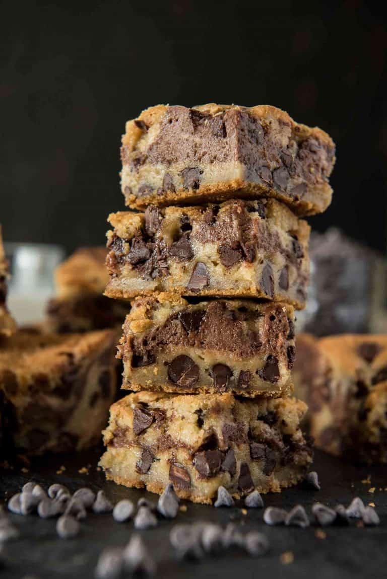 Nutella Chocolate Chip Cookie Dough Bars • The Crumby Kitchen
