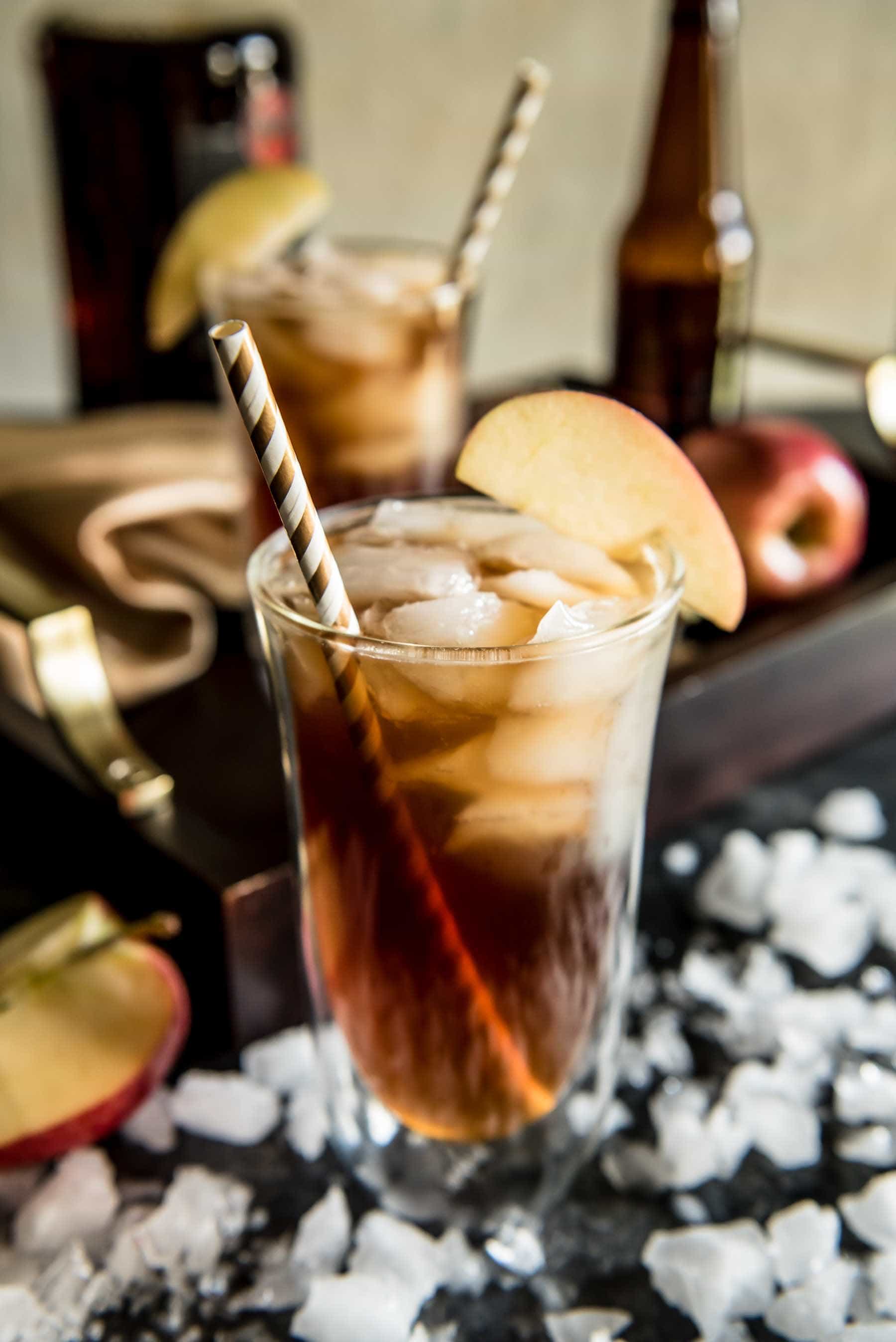 A simple seasonal twist on a popular rum cocktail - this Apple Cider Dark & Stormy replaces the ginger beer with autumn apple goodness.