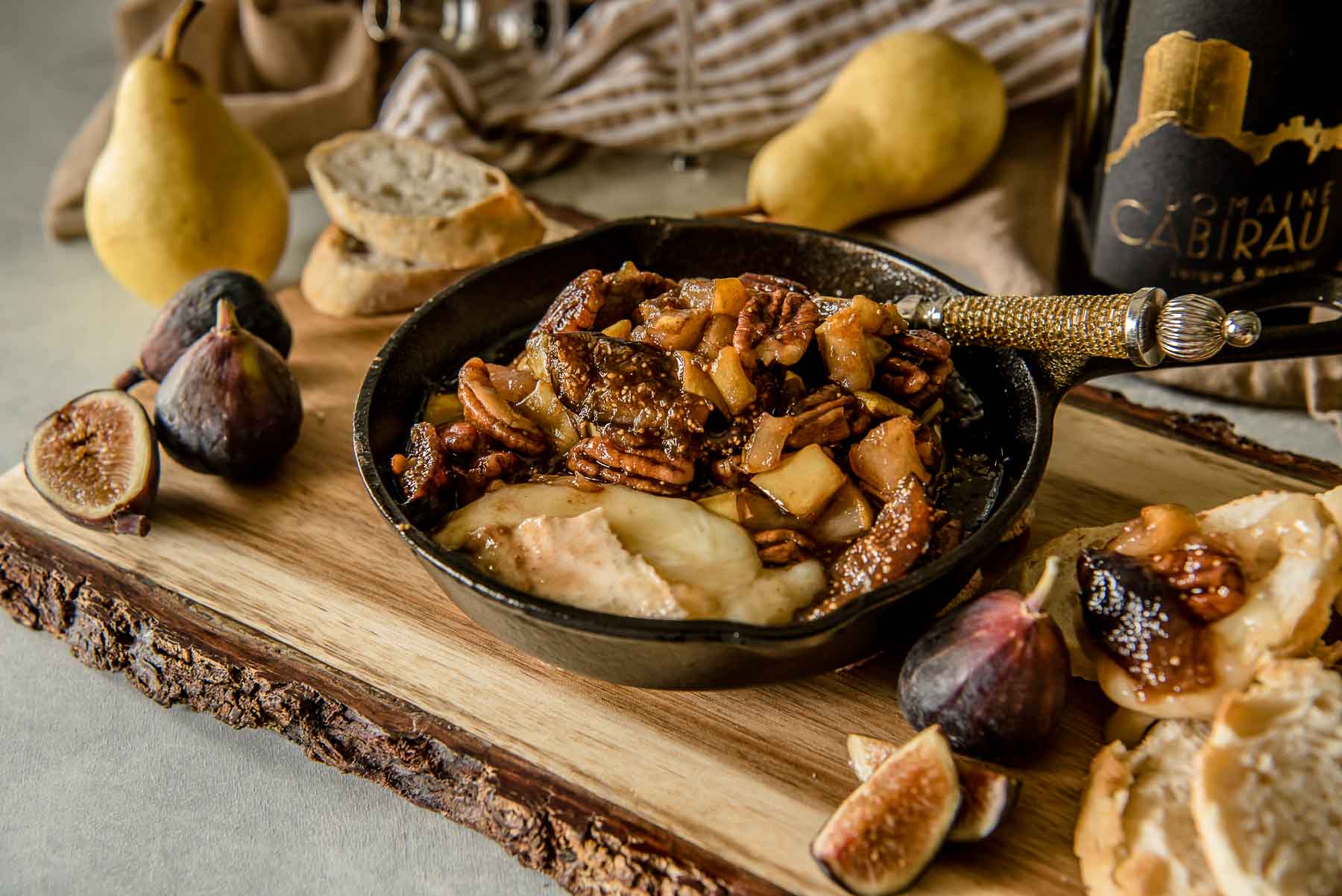 This creamy Brown Butter Fig & Pear Baked Brie is both elegant and comforting, and is sure to be the hit of any holiday or cold weather party! Figs, pears, pecans, and a little sweetness bring out the best in your favorite soft cheese.