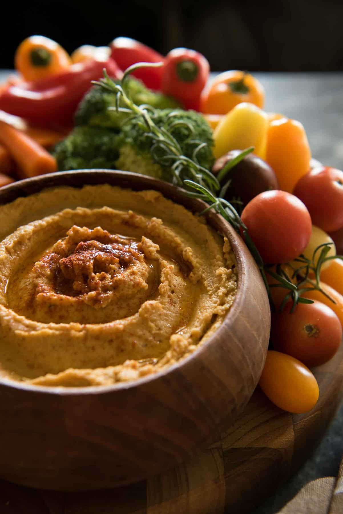 Roasted Garlic Pumpkin Hummus • The Crumby Kitchen