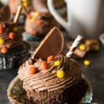 These super-moist, delicious Ultimate Reese's Tres Leches Cupcakes take classic tres leches cake, shrink it down, and add a fun peanut butter twist! The ganache and chocolate whipped cream truly make these treats irresistible!