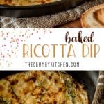 pinnable graphic for baked ricotta dip