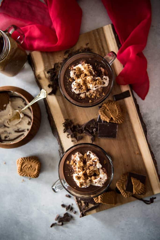 Cookie Butter Hot Chocolate flatlay
