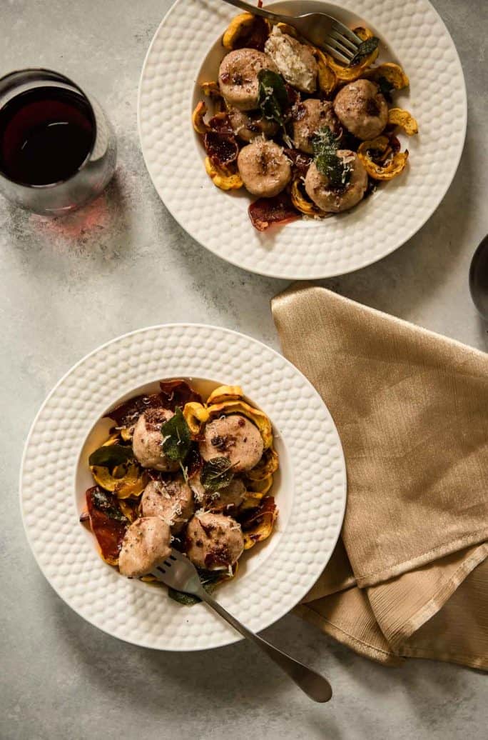 Gnudi with Sage Brown Butter flatlay