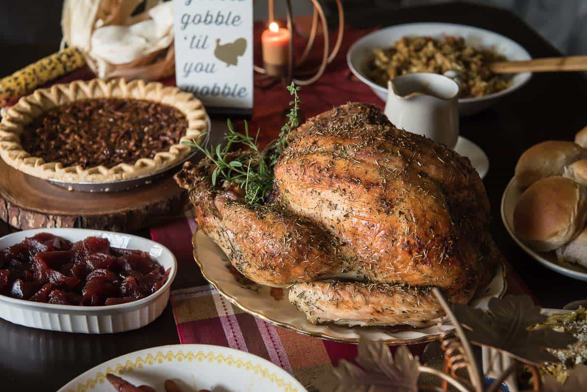 Juicy White Wine and Herb Roasted Turkey & Our Thanksgiving Menu! • The Crumby Kitchen