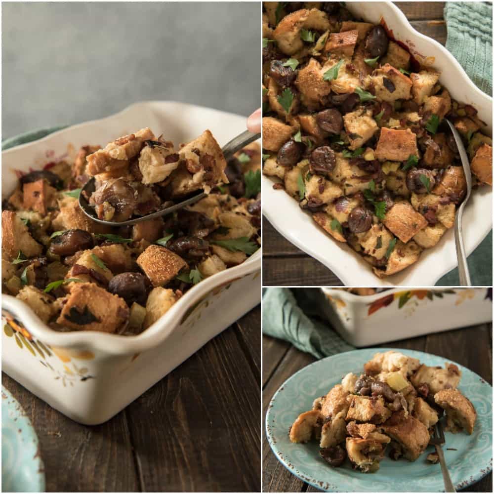 Pancetta Chestnut Sourdough Stuffing FabulousFallBounty • The Crumby