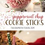 YUM! Peppermint Chocolate Chip Cookie Sticks are a fun twist on the classic cookie, with a handful of winter peppermint thrown in! These easy treats are quick to make, perfect for dipping, and are sure to become a new holiday go-to.