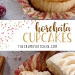These fluffy Horchata Cupcakes, flecked with vanilla bean, are filled and topped with a boozy whiskey buttercream that's sure to please all the cinnamon lovers in your life!