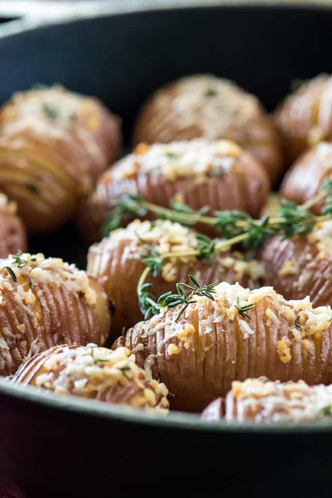 Garlic Butter Hasselback Potato Bites
