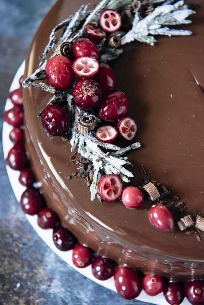 Triple Chocolate Cranberry Mousse Torte details