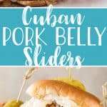 Your whole crowd is going to love these Cuban Pork Belly Sliders! The classic flavor of a Cuban sandwich in a convenient, fun little slider, then elevated with crispy bites of fried pork belly and a healthy dose of garlic butter.