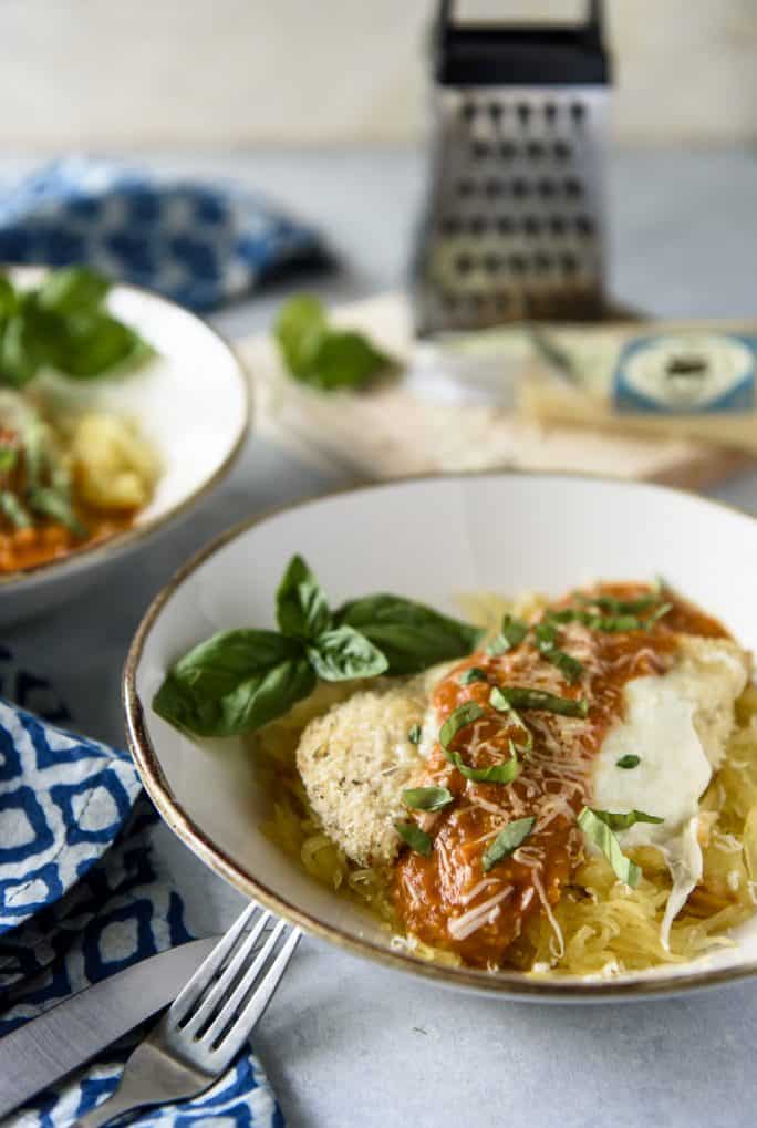 Baked Chicken Parmesan with Spaghetti Squash