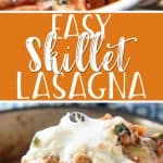 Layers need not apply in this easy weekday Skillet Lasagna! This deconstructed lasagna serves up all the flavor of your favorite Italian dinner in less time and with much less work.