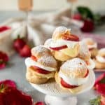 Strawberry Rosé Profiteroles (Mini Cream Puffs)
