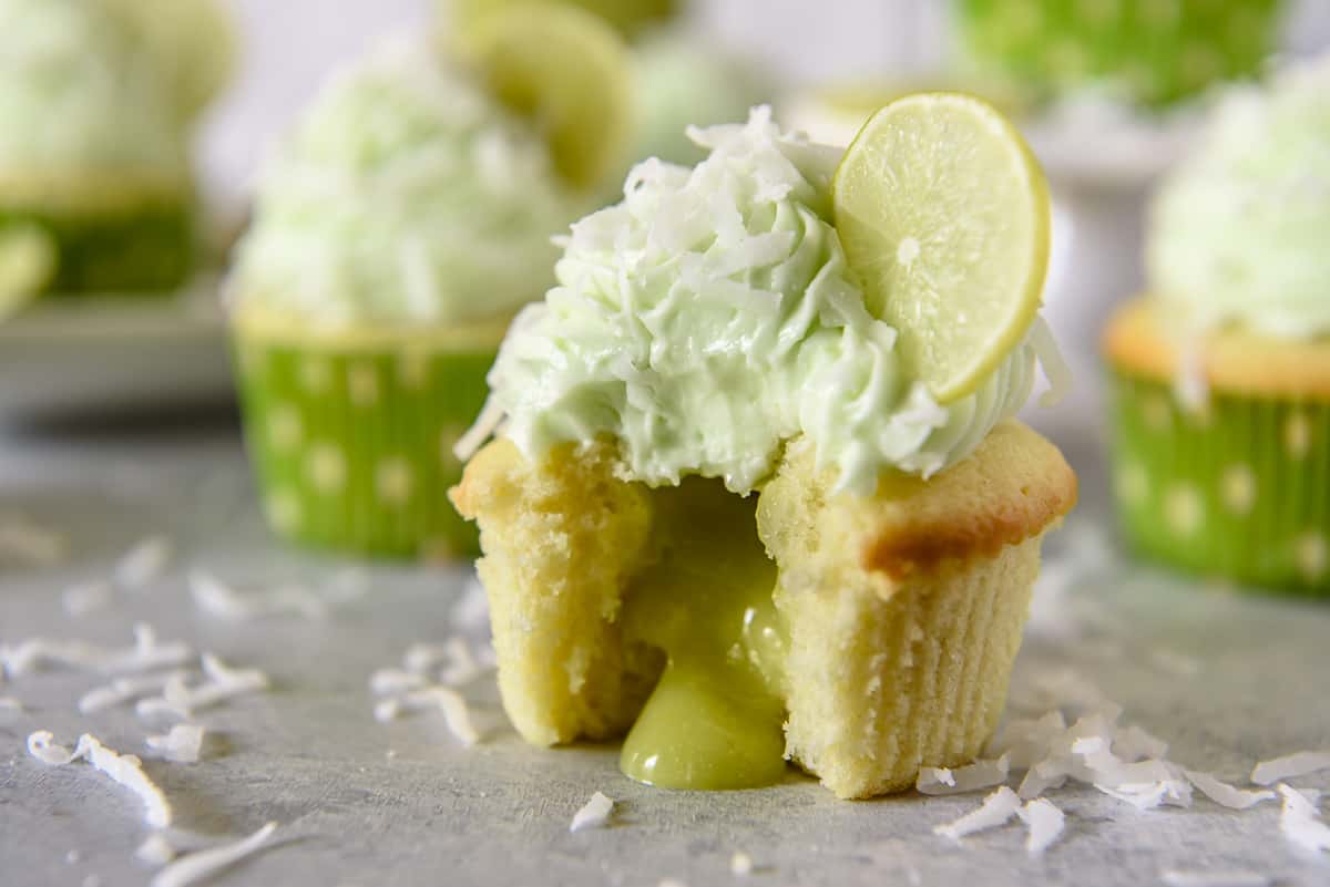 Coconut Lime Cupcakes with Key Lime Curd Filling • The Crumby Kitchen