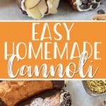 pinnable image for homemade cannoli recipe