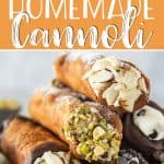 This homemade cannoli recipe is so easy to make, and the end results taste just as satisfying as one bought from an Italian bakery! The aromatic, crispy fried shells stuffed with creamy, sweetened ricotta cannoli filling will make even the most ordinary day special.