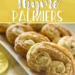 Pinnable image for lemon thyme palmiers