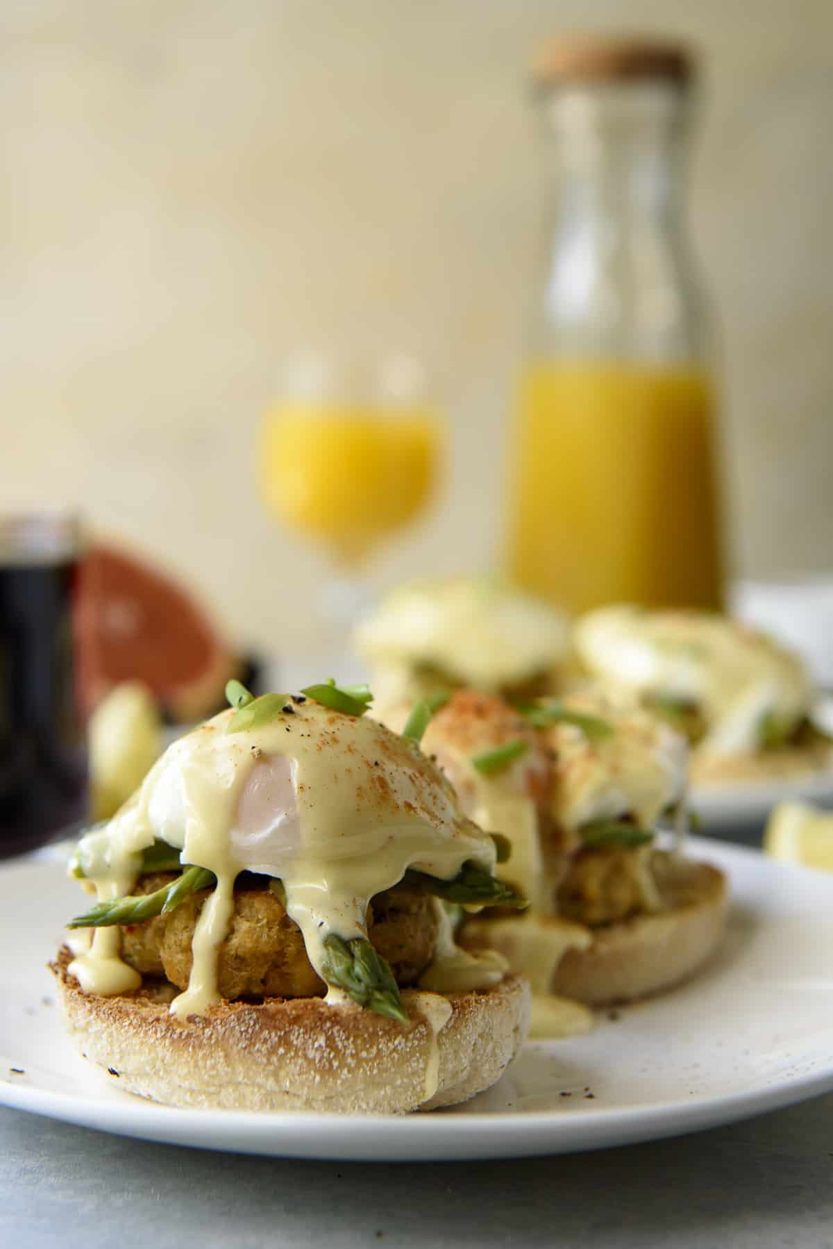 Asparagus and Crab Cake Benedict • The Crumby Kitchen