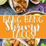 These Bang Bang Shrimp Tacos are where the appetizer meets dinner! Crispy, spicy copycat Bang Bang Shrimp get all wrapped up in your favorite tortillas with a sweet and tangy coconut mango slaw for a flavor explosion that's ready to devour in less than an hour.