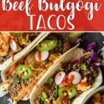 pinnable image for ground beef bulgogi tacos