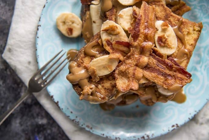 Peanut Butter, Banana, & Bacon Brioche French Toast recipe (Elvis-Style)