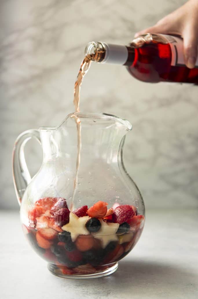 Red White and Rose Sangria ingredients
