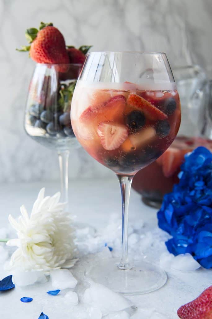 Red White and Rose Sangria fruit