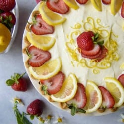 The Crumby Kitchen: Strawberry Lemon Icebox Pie recipe