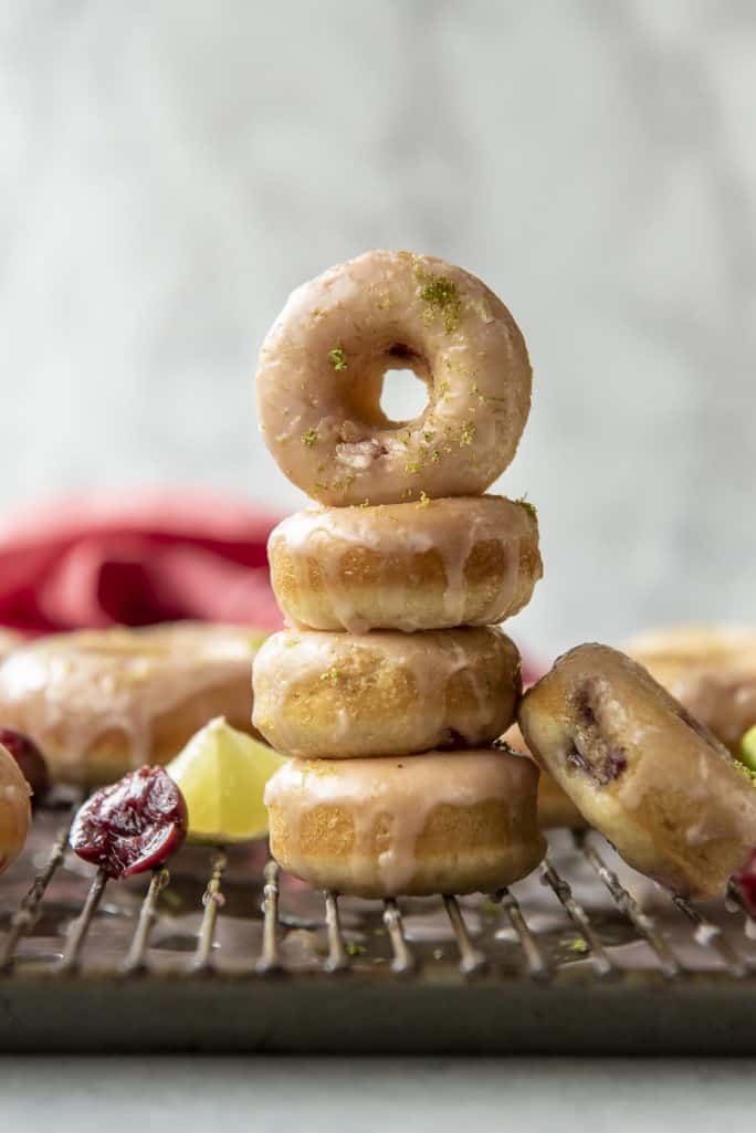 Cherry Lime Baked Donuts - baked cake donut recipe