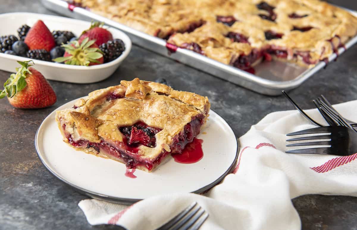 Triple Berry Slab Pie • The Crumby Kitchen