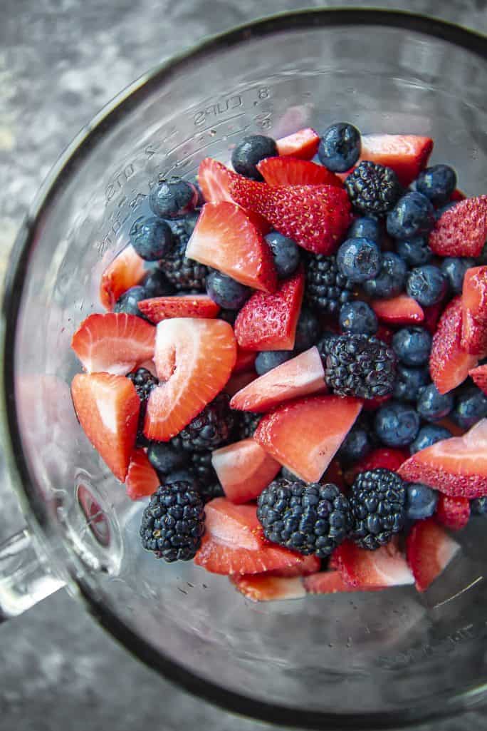 Triple Berry Slab Pie berries in a bowl