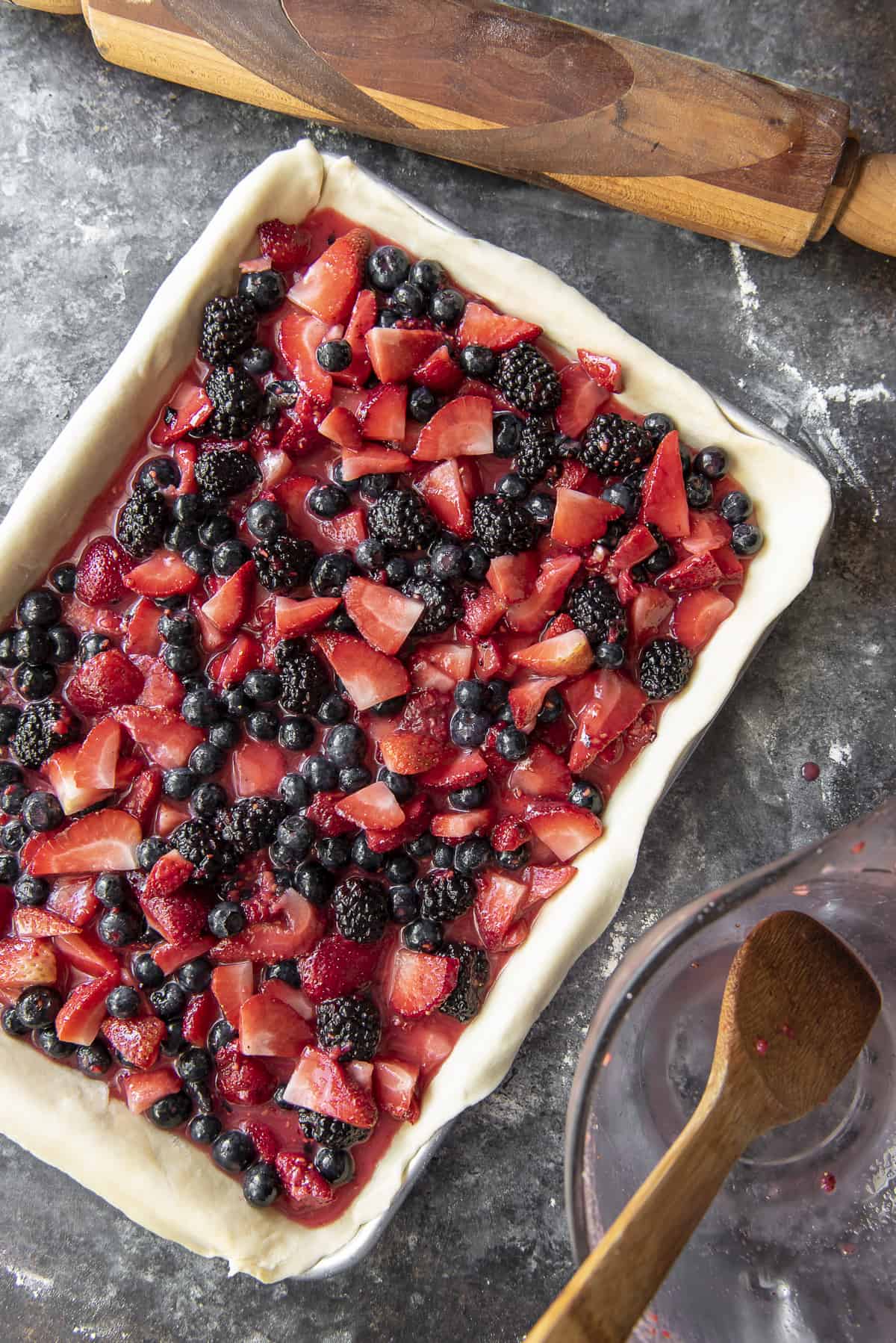 Triple Berry Slab Pie • The Crumby Kitchen