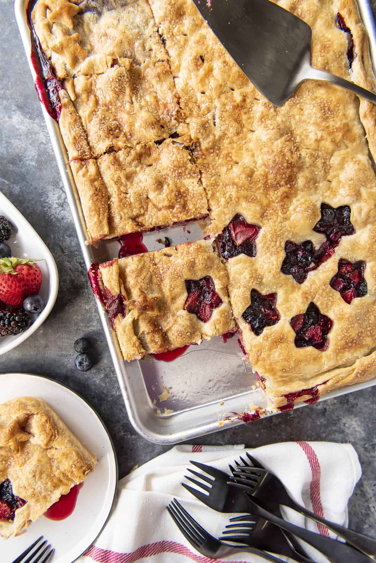 Triple Berry Slab Pie • The Crumby Kitchen