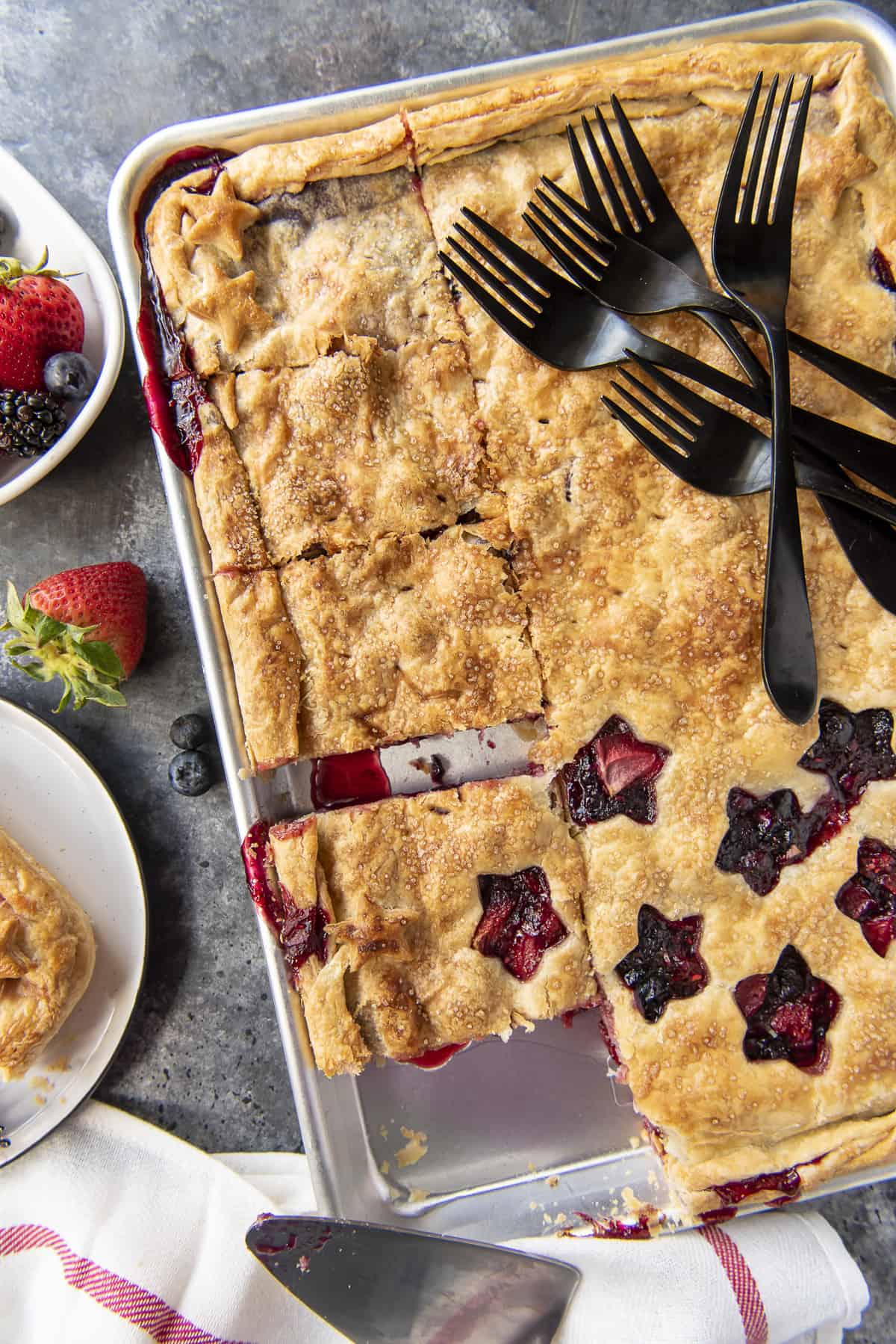 Triple Berry Slab Pie • The Crumby Kitchen